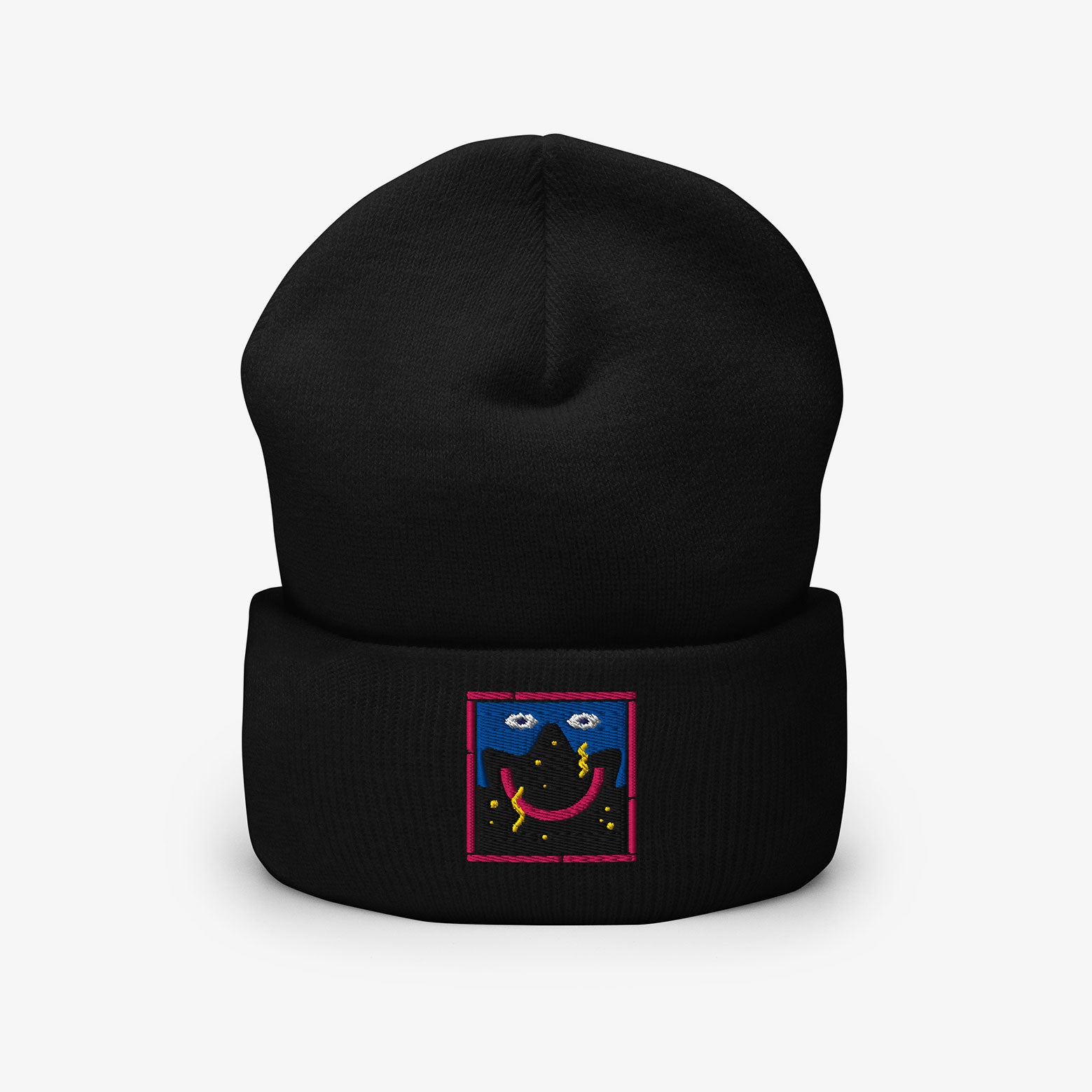 VLAM Black Beanie with embroidered Lab illustration